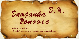 Damjanka Monović vizit kartica